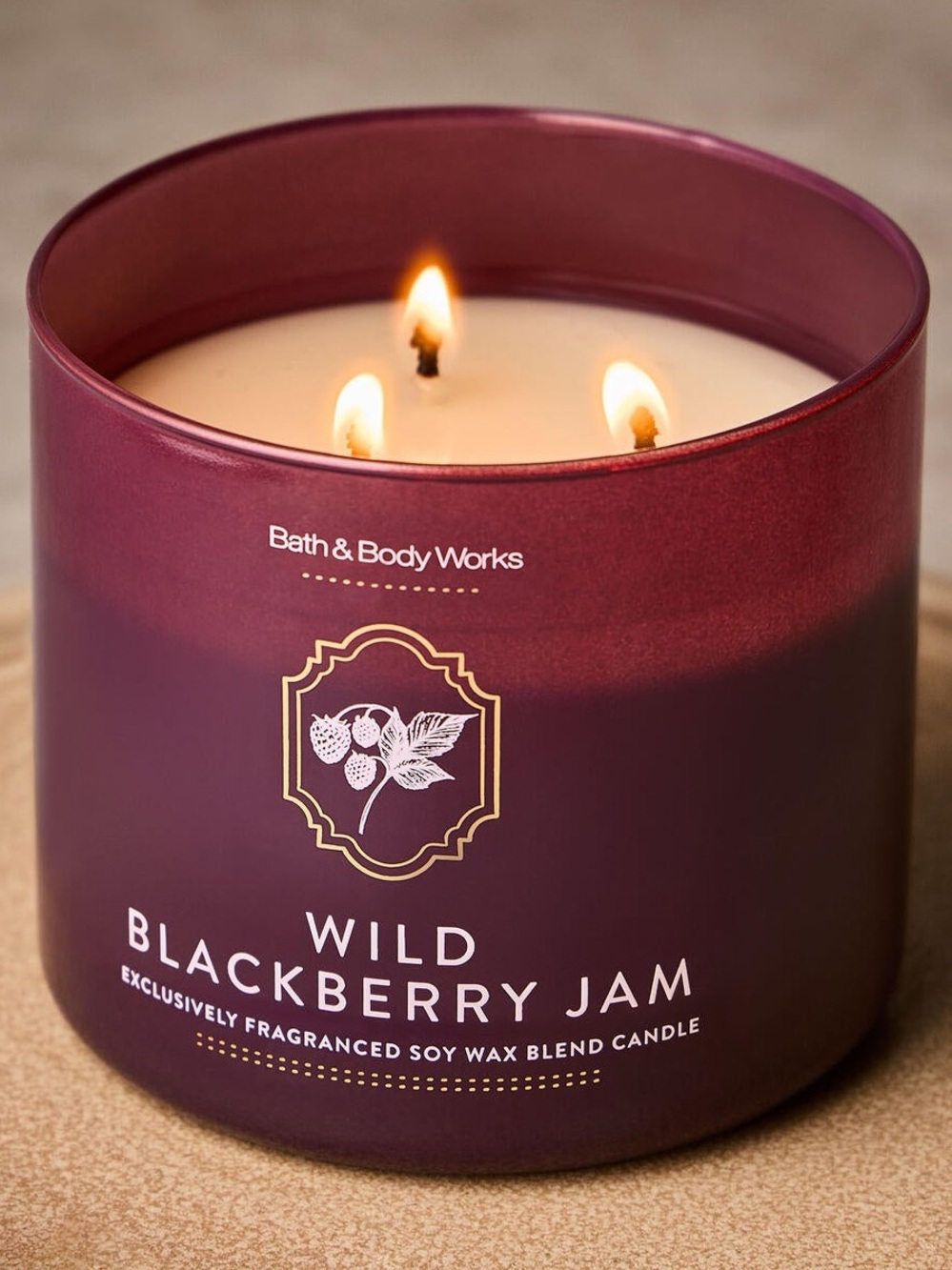 NWT Bath & Body Works Wild Blackberry Jam Harvest 3-Wick Candle 🕯️